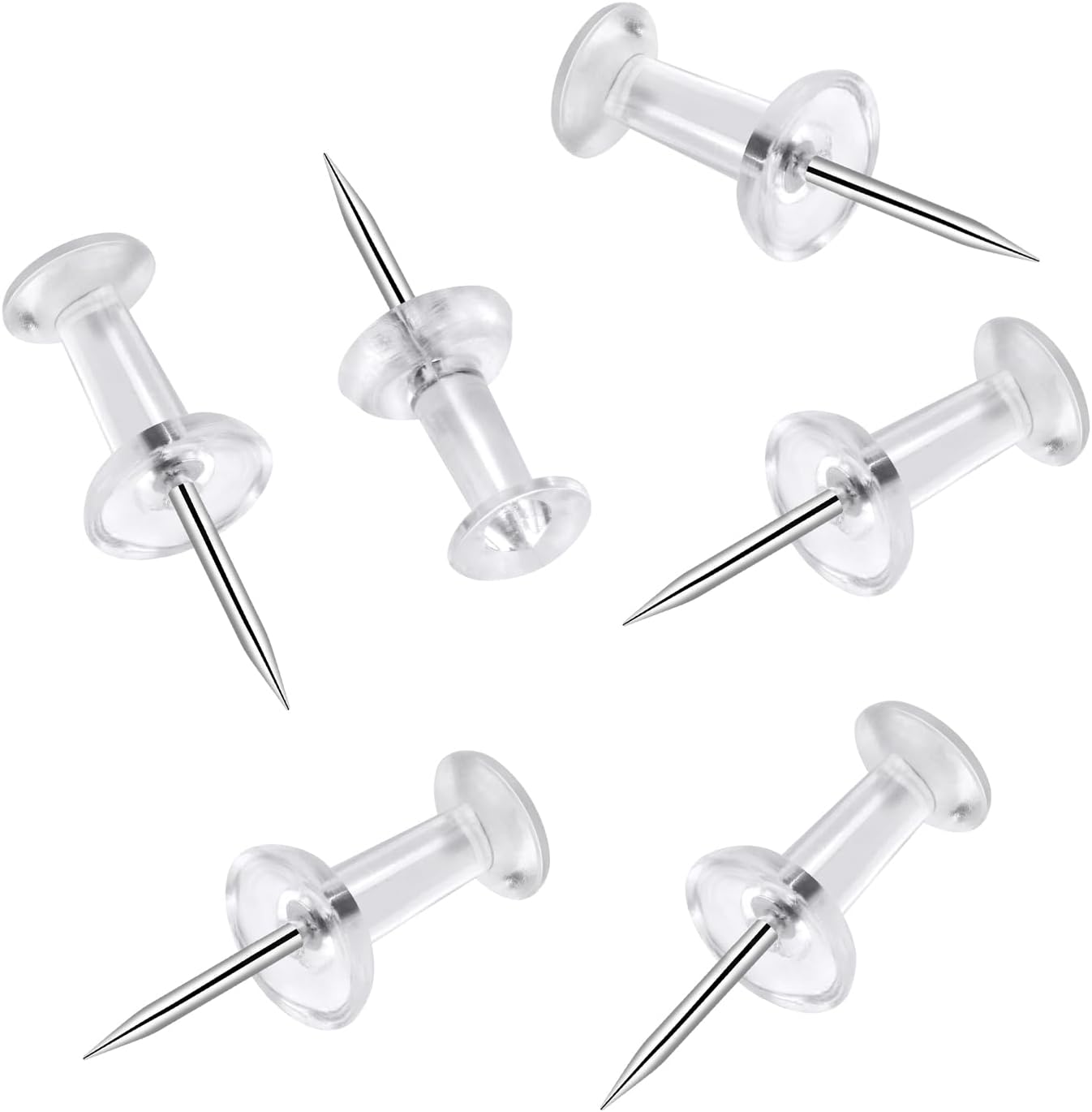 200 Pcs Push Pins Tacks, Thumb Tacks for Wall, Clear Plastic Head, Steel Point, Decorative Push Pins, Standard Thumb Tacks for Bulletin Board, Corkboard, Map, Calendar, Photo, Home, Office - Image 3