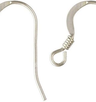 20pcs Adabele Real Sterling Silver Flat Fish Earring Hooks, 0.6mm/22 Gauge
