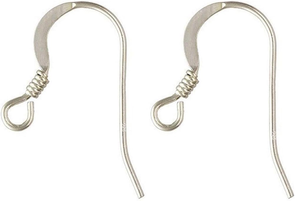 20pcs Adabele Real Sterling Silver Flat Fish Earring Hooks, 0.6mm/22 Gauge