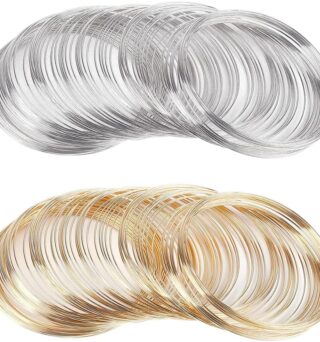 200 Pcs Stainless Steel Memory Beading Wire Loops Bead Bracelet Metal Wire Jewelry Making Bead Wires Arts and Crafts Wires for DIY Projects