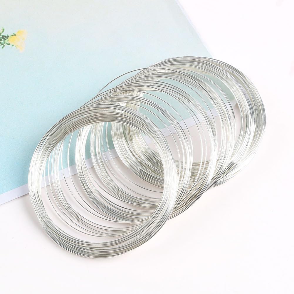 200 Pcs Stainless Steel Memory Beading Wire Loops Bead Bracelet Metal Wire Jewelry Making Bead Wires Arts and Crafts Wires for DIY Projects - Image 3
