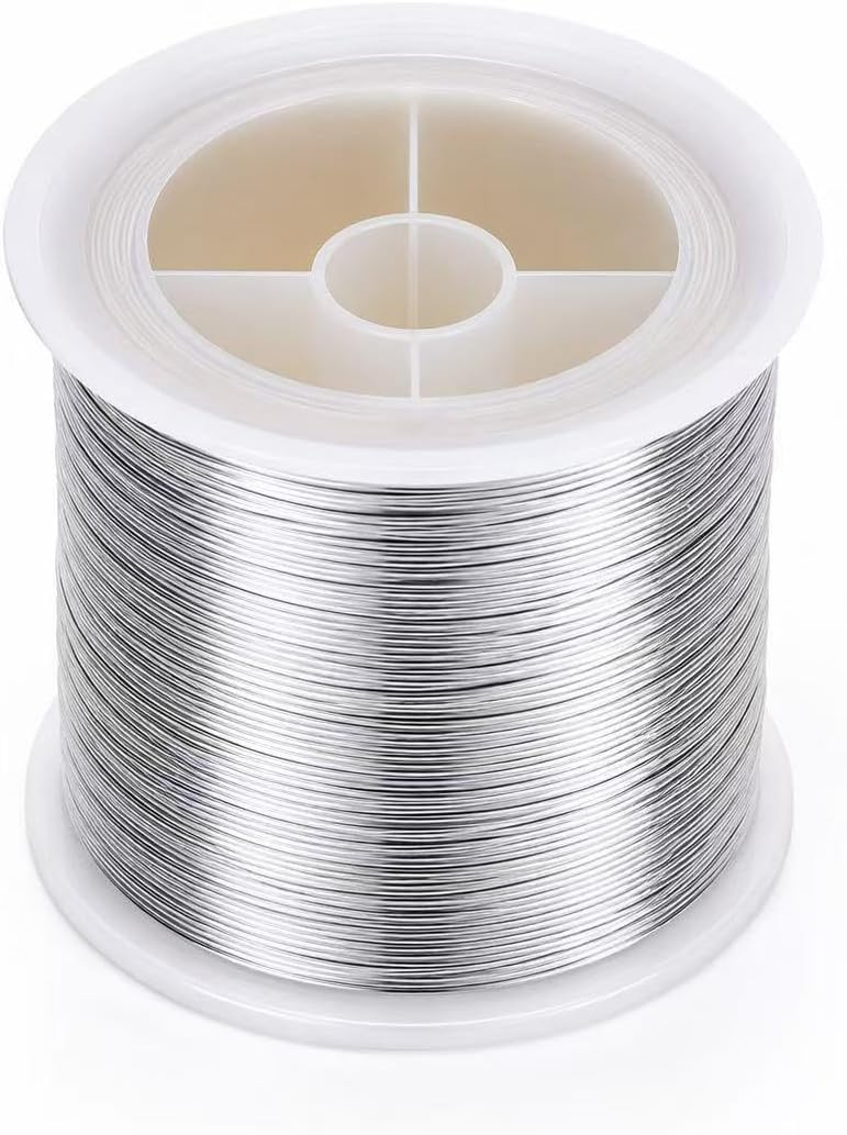 Gold Copper Jewelry Wire, 24 Gauge 0.5mm Craft Wire for Jewelry Making, Beading, Wire Wrapping, Bracelets, Necklaces, DIY Crafts, Tarnish Resistant Color, 100m/328ft (Silver)
