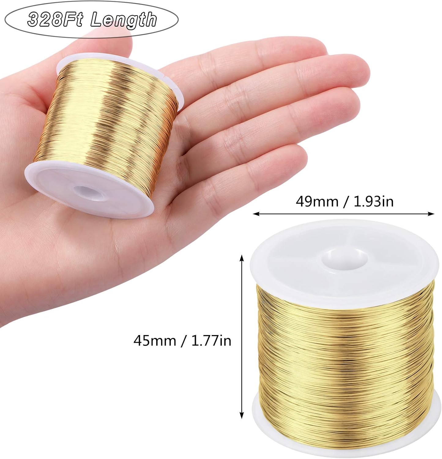 MIKIMIQI Jewelry Wire - 328Ft, 26 Gauge, Tarnish Resistant, Copper, 0.4mm X 100m (Gold) - Image 3