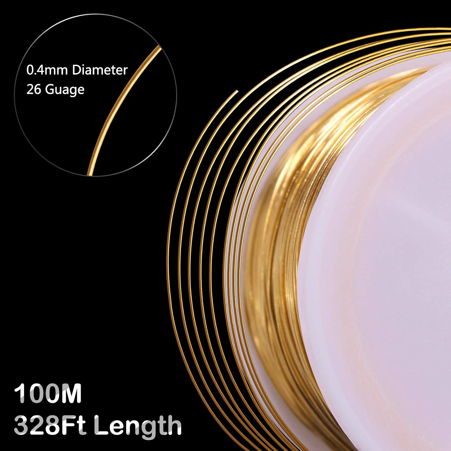 MIKIMIQI Jewelry Wire - 328Ft, 26 Gauge, Tarnish Resistant, Copper, 0.4mm X 100m (Gold) - Image 4