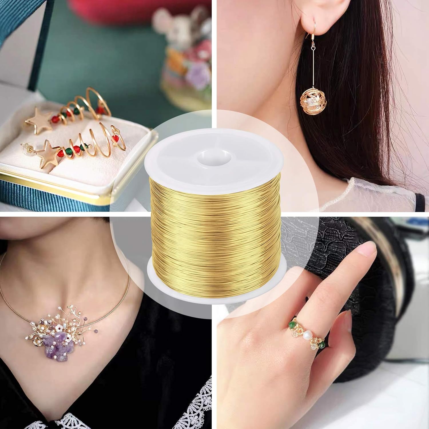 MIKIMIQI Jewelry Wire - 328Ft, 26 Gauge, Tarnish Resistant, Copper, 0.4mm X 100m (Gold) - Image 7